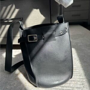 Celine Leather Big Bucket w/Strap - Black Bucket Bags